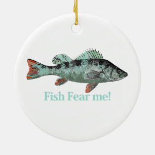 Fish Fee Me Fun Zitat für Fischer Keramikornament