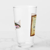 Fish Flashcards on a pint glass - Regenbogenforell Glas (Links)