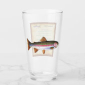 Fish Flashcards on a pint glass - Regenbogenforell Glas (Vorderseite)