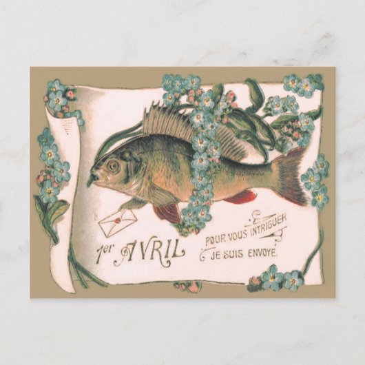 Fish Forget-Me-Not Letter Postkarte (Vorderseite)