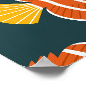 Fish Frenzy: Vintages Nahtloses Design Poster (Ecke)