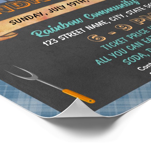 Fish Fry Fundraiser-Ereignisvorlage Poster (Ecke)