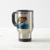 Fish-Funny-Hooked on Reel Coffee Reisebecher (Vorderseite Links)