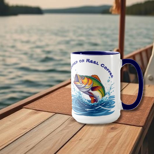 Fish-Funny-Hooked on Reel Coffee Tasse
