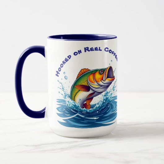 Fish-Funny-Hooked on Reel Coffee Tasse (Links)
