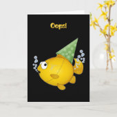 FISH Geburtstag Tooops! Karte (Gelbe Blume)