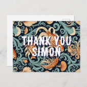 fish goldene Illustration danke Postcard Postkarte (Vorne/Hinten)