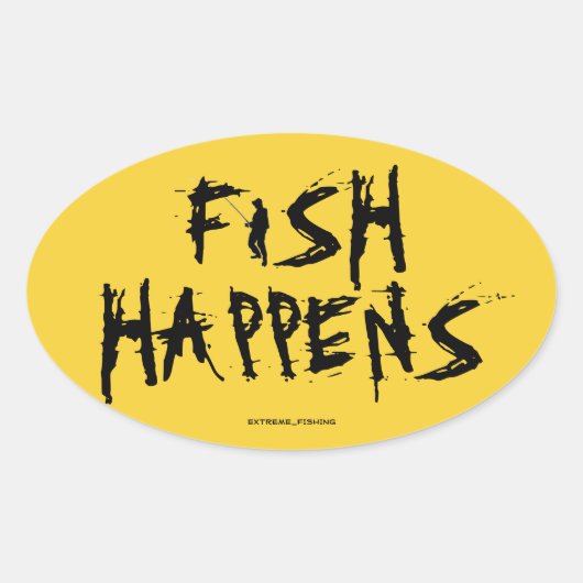 FISH HAPPENS OVALER AUFKLEBER (Vorderseite)
