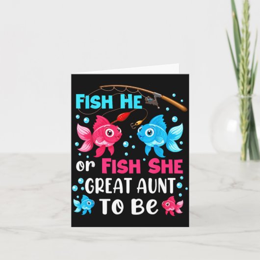 Fish He Or Fish She Gender Reveal Family Great Aun Karte (Vorderseite)