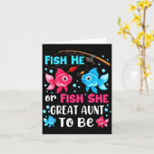 Fish He Or Fish She Gender Reveal Family Great Aun Karte (Gelbe Blume)