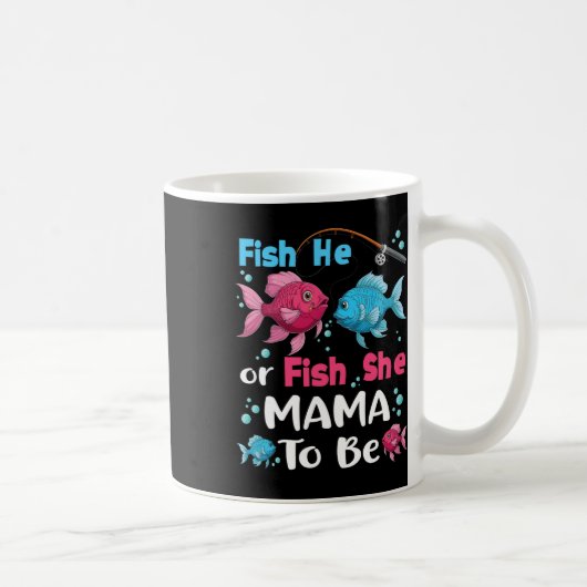 Fish He Or Fish She Gender Reveal Family Matching Kaffeetasse (Rechts)