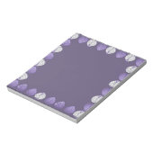 Fish Head Blätter Lilac White Black Notizblock (Rotiert)