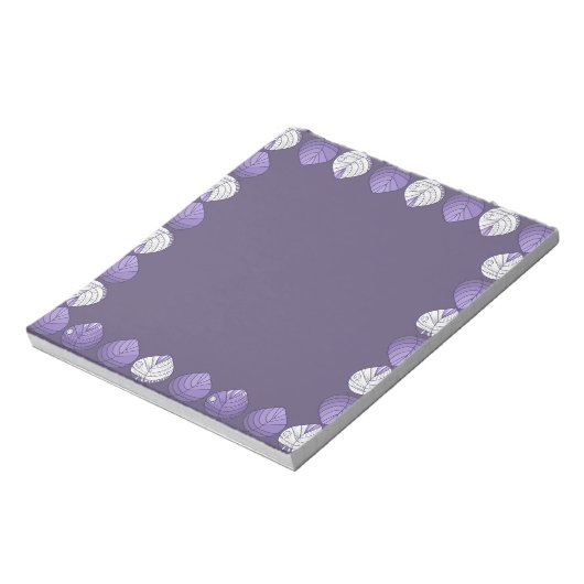 Fish Head Blätter Lilac White Black Notizblock (Rotiert)