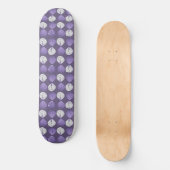 Fish Head Blätter Lilac White Black Skateboard (Vorderseite)