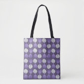 Fish Head Blätter Lilac White Black Tasche (Vorderseite)