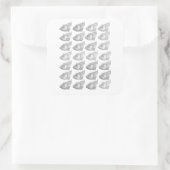 Fish Head Muster Quadratischer Aufkleber (Tasche)