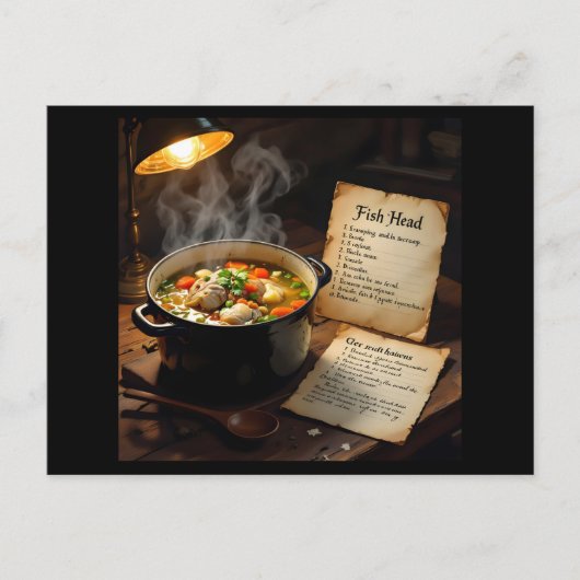 Fish head soup caribbean postkarte (Vorderseite)