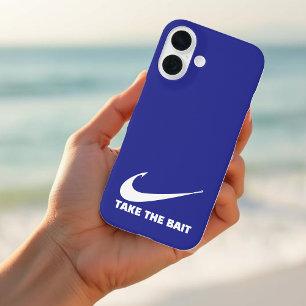 Fish Hook-Fisherman Core-Take the Bait-Deep Blue iPhone 16 Hülle