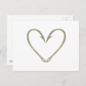 Fish Hook Heart Postkarte (Vorne/Hinten)