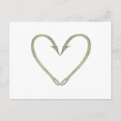 Fish Hook Heart Postkarte (Vorderseite)