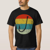 FISH HOOK Retro Vintage Silhouette 70er T-Shirt (Vorderseite)