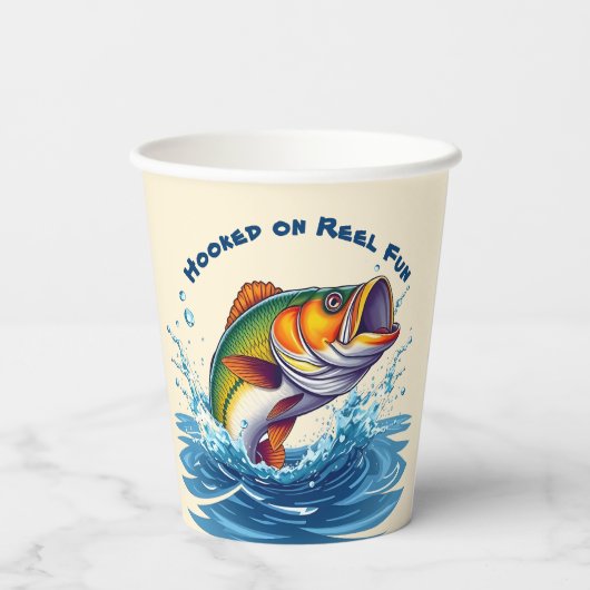 Fish-Hooked on Reel Fun Pappbecher (Rückseite)