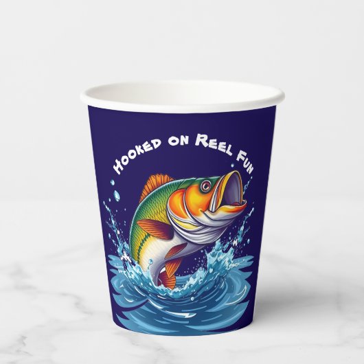 Fish-Hooked on Reel Fun Pappbecher (Rückseite)