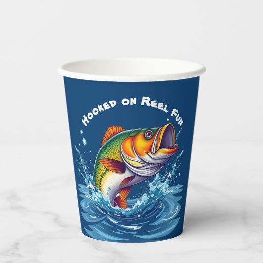 Fish-Hooked on Reel Fun Pappbecher (Rückseite)
