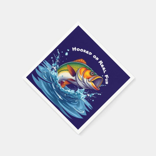 Fish-Hooked on Reel Fun Serviette (Ecke)