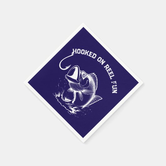 Fish-Hooked on Reel Fun Serviette (Ecke)