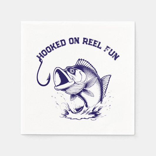 Fish-Hooked on Reel Fun Serviette (Vorderseite)