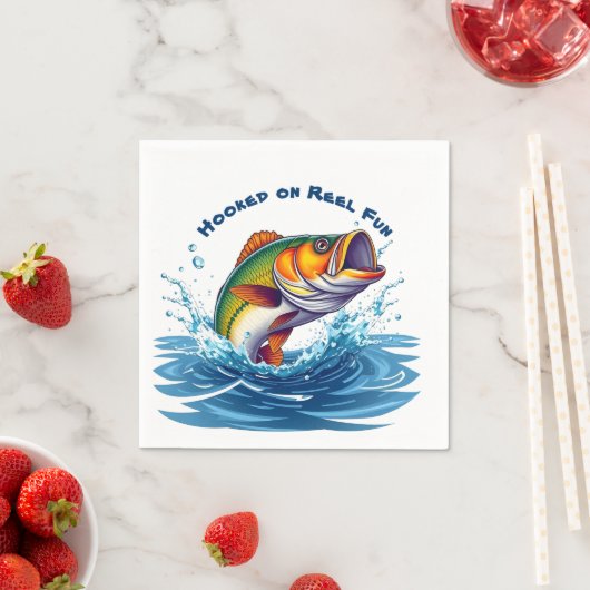 Fish-Hooked on Reel Fun Serviette (Beispiel)