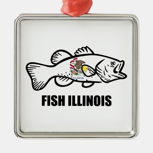 Fish Illinois Bass Ornament Aus Metall (Vorne)