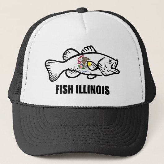 Fish Illinois Bass Truckerkappe (Vorderseite)