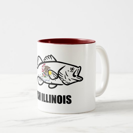 Fish Illinois Bass Zweifarbige Tasse (VorderseiteRechts)
