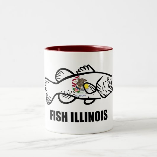 Fish Illinois Bass Zweifarbige Tasse (Mittel)