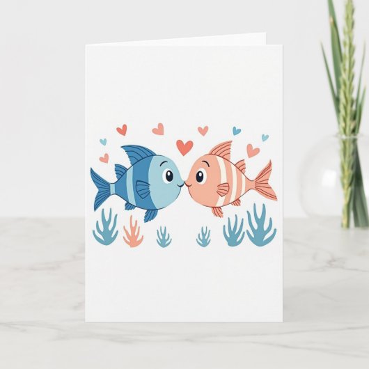 Fish Kisses Affection Card Karte (Vorderseite)