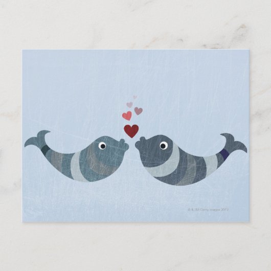 Fish Kissing Postkarte (Vorderseite)