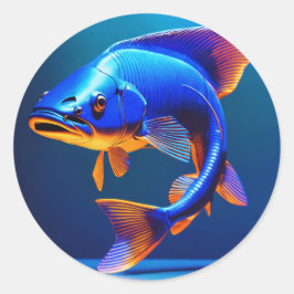 Fish Logo Sticker | Cute & Minimal Aquatic Design