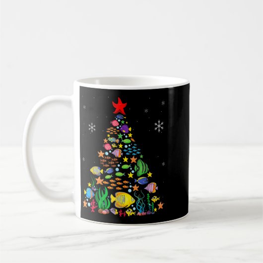 Fish Lovers Sea Beach Aquatic Christmas Tree Xmas Kaffeetasse (Links)