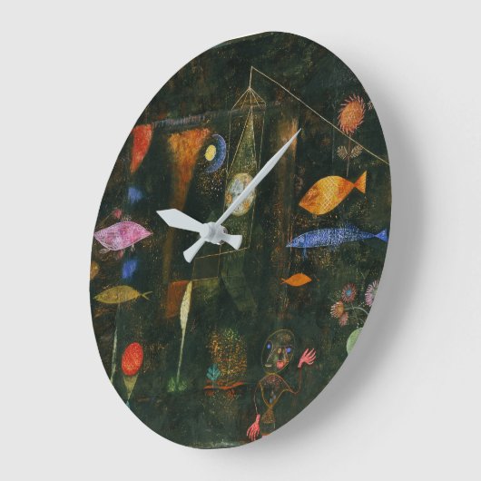 Fish Magic - Paul Klee Große Wanduhr (Winkel)