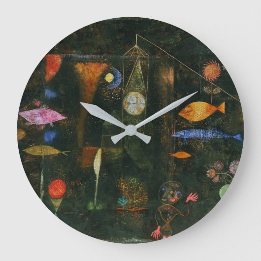 Fish Magic - Paul Klee Große Wanduhr (Vorderseite)