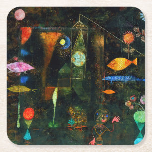 Fish Magic, Paul Klee Rechteckiger Pappuntersetzer