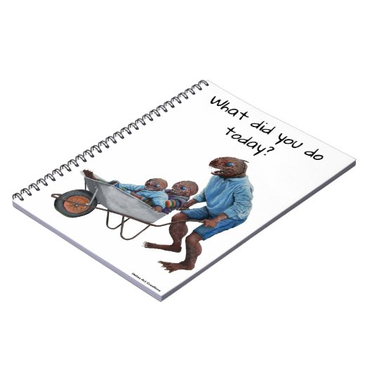 Fish Man Autumn Fun Ride Fantasy Art Notebook Notizblock (Linke Seite)