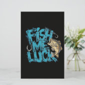 Fish Me Luck Graffiti Bass Art Briefpapier (Stehend Vorderseite)