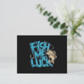 Fish Me Luck Graffiti Bass Art Postkarte (Stehend Vorderseite)