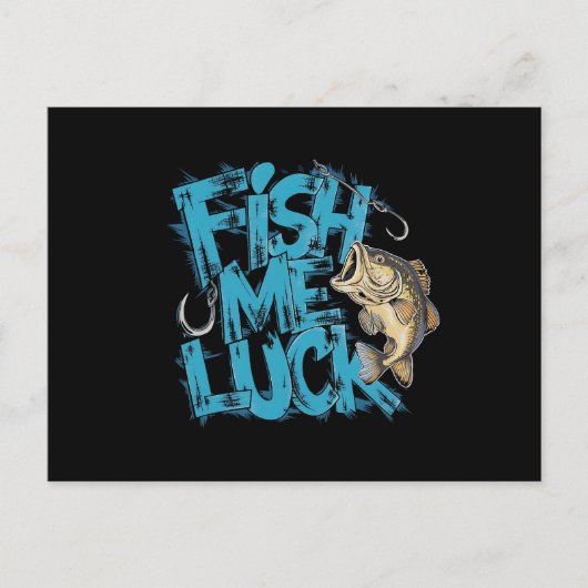 Fish Me Luck Graffiti Bass Art Postkarte (Vorderseite)