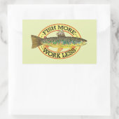 FISH MEHR - ARBEIT WENIGER BRONEN Foreut Fisherman Rechteckiger Aufkleber (Tasche)