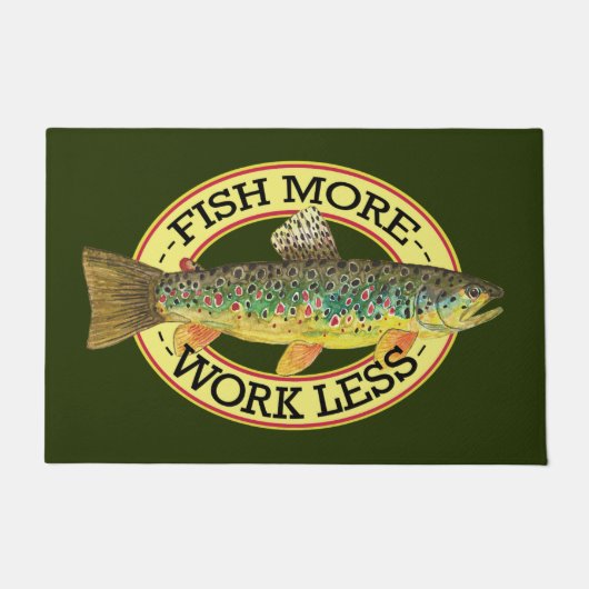 FISH MEHR - ARBEIT WENIGER BRONER BRONER BRONSTOFF FUßMATTE (Vorderseite)