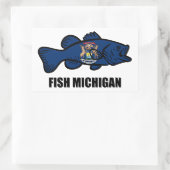 Fish Michigan Rechteckiger Aufkleber (Tasche)